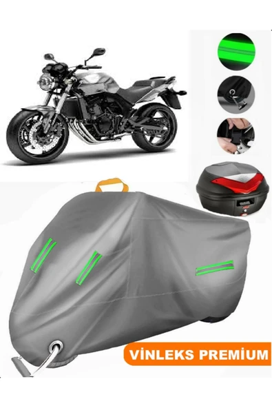 MotoEN  Vinleks Gri Honda CBF 600 Arka Çanta Uyumlu Motosiklet Brandası (Kilit Uyumlu) ürün görseli