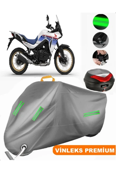MotoEN  Vinleks Gri Honda XL 750 Transalp Arka Çanta Uyumlu Motosiklet Brandası (Kilit Uyumlu)
