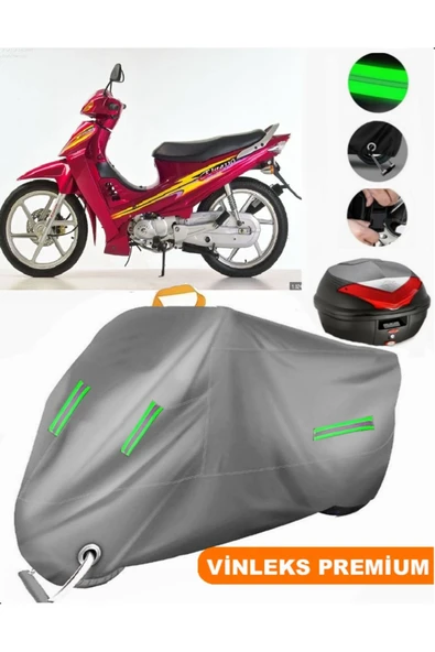 MotoEN  Vinleks Gri Kanuni Elite 100 Arka Çanta Uyumlu Motosiklet Brandası (Kilit Uyumlu) ürün görseli