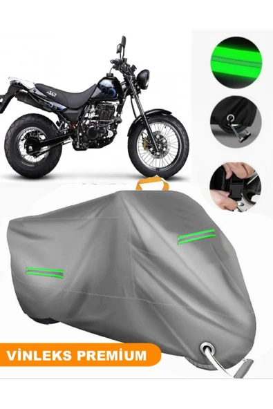 MotoEN  Vinleks Gri Kanuni RT 125 D Uyumlu Motosiklet Brandası Lüx Kalite (Kilit Uyumlu) - 1