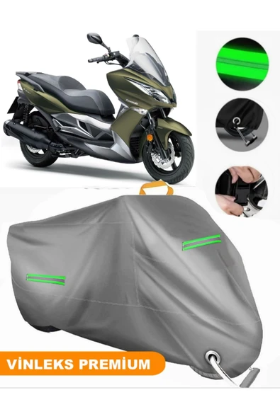 MotoEN  Vinleks Gri Kawasaki J 300 Uyumlu Motosiklet Brandası Lüx Kalite (Kilit Uyumlu)