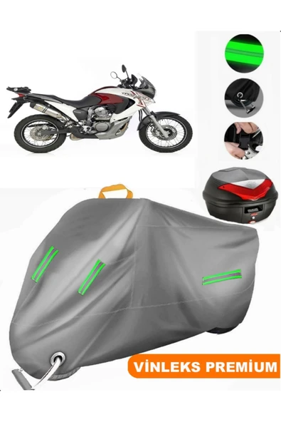 MotoEN  Vinleks Gri Honda XL 700 Transalp Arka Çanta Uyumlu Motosiklet Brandası (Kilit Uyumlu) ürün görseli