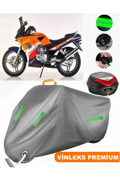 MotoEN  Vinleks Gri Kanuni Racer 200 S Arka Çanta Uyumlu Motosiklet Brandası (Kilit Uyumlu) ürün görseli