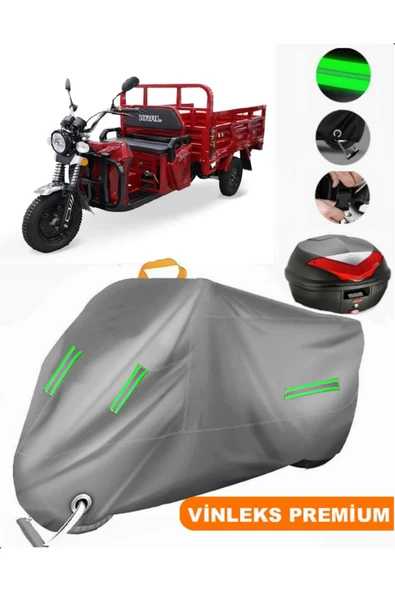 MotoEN  Vinleks Gri Kral Motor KR250-K Titus-3 Arka Çanta Uyumlu Motosiklet Brandası (Kilit Uyumlu) ürün görseli