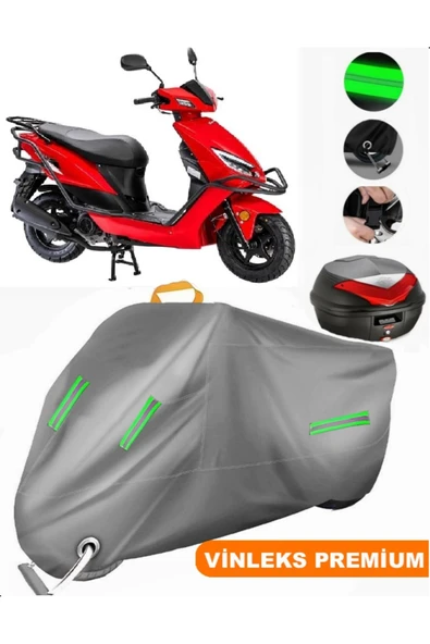 MotoEN  Vinleks Gri Kanuni Nev 50 Arka Çanta Uyumlu Motosiklet Brandası (Kilit Uyumlu) ürün görseli 1