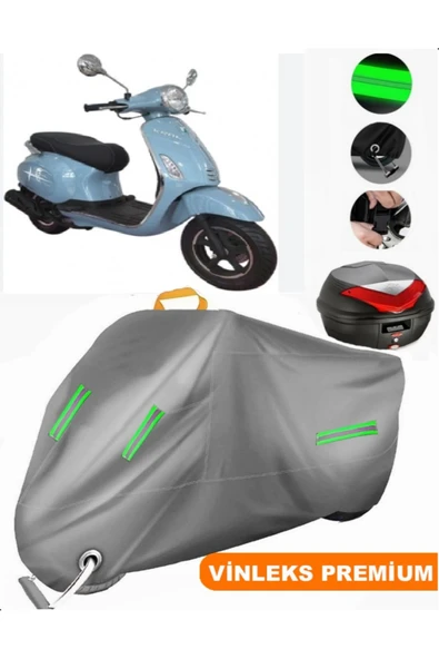 MotoEN  Vinleks Gri Kral Motor KR-211 Rana 50 Arka Çanta Uyumlu Motosiklet Brandası (Kilit Uyumlu) ürün görseli