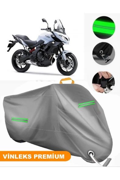 MotoEN  Vinleks Gri Kawasaki KLE 650 Versys Uyumlu Motosiklet Brandası Lüx Kalite (Kilit Uyumlu) ürün görseli