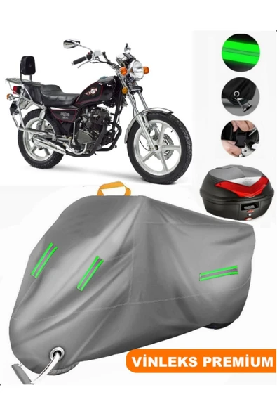 MotoEN  Vinleks Gri Kanuni Seyhan 150 Arka Çanta Uyumlu Motosiklet Brandası (Kilit Uyumlu) ürün görseli