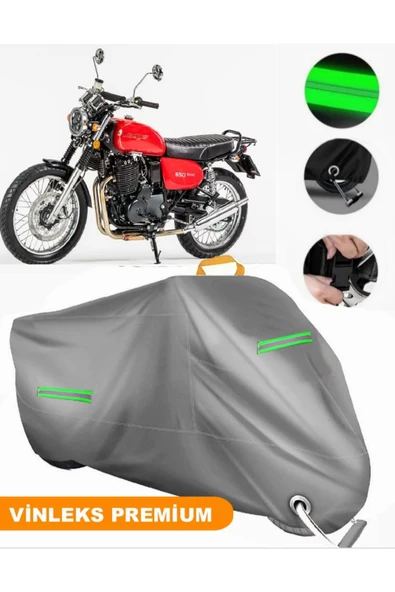 MotoEN  Vinleks Gri Jawa 650 Style Uyumlu Motosiklet Brandası Lüx Kalite (Kilit Uyumlu)
