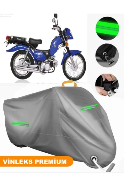 MotoEN  Vinleks Gri Kanuni Zebra 90 Uyumlu Motosiklet Brandası Lüx Kalite (Kilit Uyumlu) ürün görseli