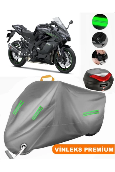 MotoEN  Vinleks Gri Kawasaki Ninja 1000 SX Arka Çanta Uyumlu Motosiklet Brandası (Kilit Uyumlu) ürün görseli