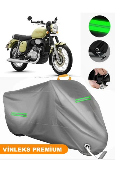 MotoEN  Vinleks Gri Jawa Forty Two Uyumlu Motosiklet Brandası Lüx Kalite (Kilit Uyumlu)
