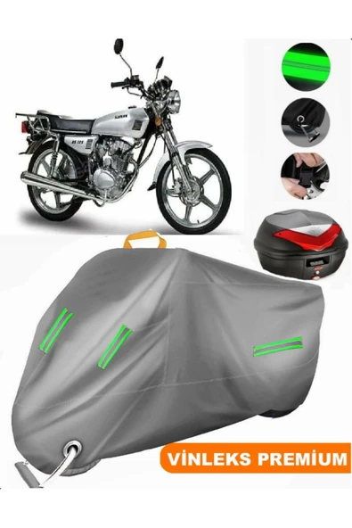 MotoEN  Vinleks Gri Kanuni BS 125 Arka Çanta Uyumlu Motosiklet Brandası (Kilit Uyumlu) ürün görseli