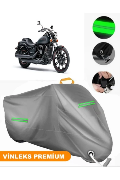 MotoEN  Vinleks Gri Kawasaki VN 900 Uyumlu Motosiklet Brandası Lüx Kalite (Kilit Uyumlu) ürün görseli