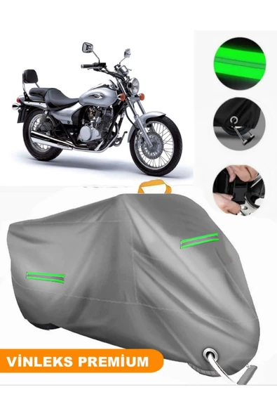 MotoEN  Vinleks Gri Kawasaki EL 125 Uyumlu Motosiklet Brandası Lüx Kalite (Kilit Uyumlu) ürün görseli