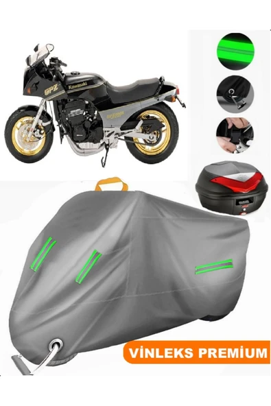 MotoEN  Vinleks Gri Kawasaki GPZ 900 R Arka Çanta Uyumlu Motosiklet Brandası (Kilit Uyumlu) ürün görseli
