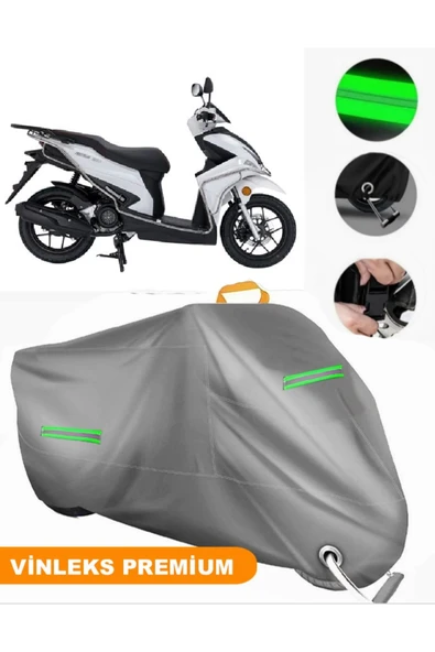 MotoEN  Vinleks Gri Kanuni Resa 125 Uyumlu Motosiklet Brandası Lüx Kalite (Kilit Uyumlu)