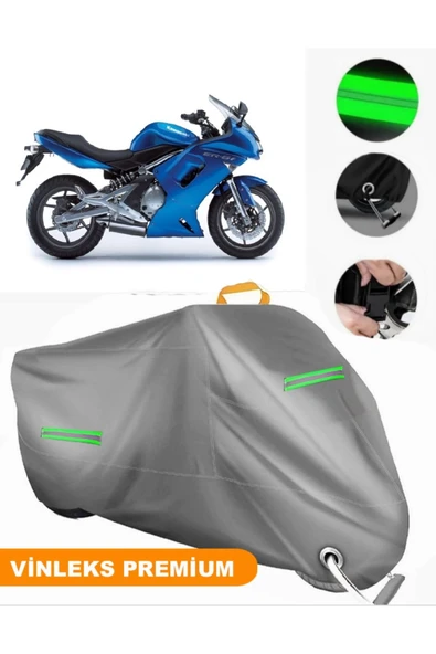 MotoEN  Vinleks Gri Kawasaki ER-6 F Uyumlu Motosiklet Brandası Lüx Kalite (Kilit Uyumlu)