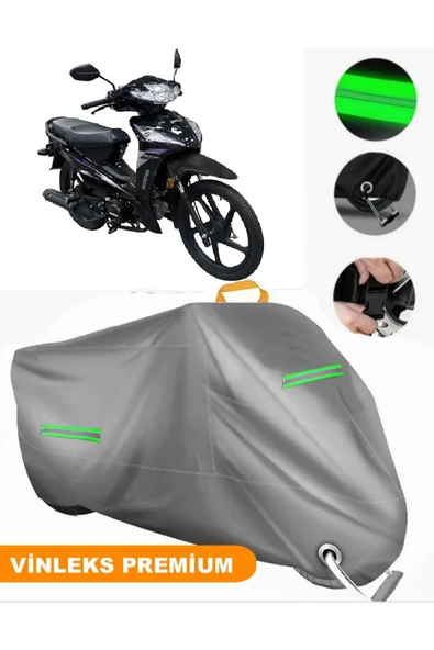 MotoEN  Vinleks Gri Kral Motor KR-50 Burn Uyumlu Motosiklet Brandası Lüx Kalite (Kilit Uyumlu) ürün görseli