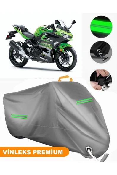 MotoEN  Vinleks Gri Kawasaki Ninja 400 Uyumlu Motosiklet Brandası Lüx Kalite (Kilit Uyumlu) ürün görseli
