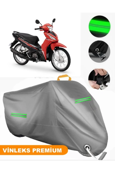 MotoEN  Vinleks Gri Honda Wave 110 Uyumlu Motosiklet Brandası Lüx Kalite (Kilit Uyumlu)