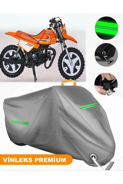 MotoEN  Vinleks Gri Kanuni Mini 50 Uyumlu Motosiklet Brandası Lüx Kalite (Kilit Uyumlu)