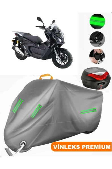 MotoEN  Vinleks Gri Kanuni Seha 125 Arka Çanta Uyumlu Motosiklet Brandası (Kilit Uyumlu) ürün görseli 1