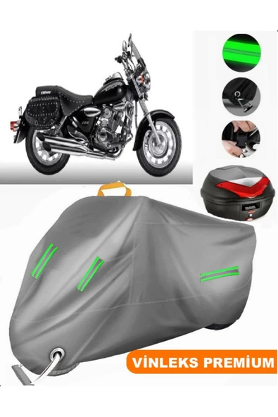 MotoEN  Vinleks Gri Keeway Super Light 150 Arka Çanta Uyumlu Motosiklet Brandası (Kilit Uyumlu) ürün görseli