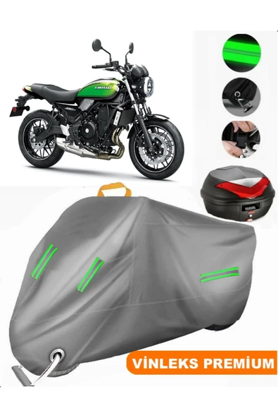 MotoEN  Vinleks Gri Kawasaki Z 650 RS Arka Çanta Uyumlu Motosiklet Brandası (Kilit Uyumlu)