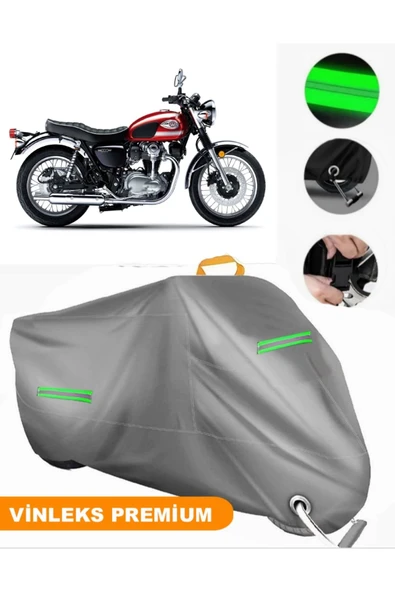 MotoEN  Vinleks Gri Kawasaki W 800 Uyumlu Motosiklet Brandası Lüx Kalite (Kilit Uyumlu) ürün görseli