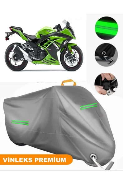 MotoEN  Vinleks Gri Kawasaki Ninja 250R Uyumlu Motosiklet Brandası Lüx Kalite (Kilit Uyumlu) ürün görseli