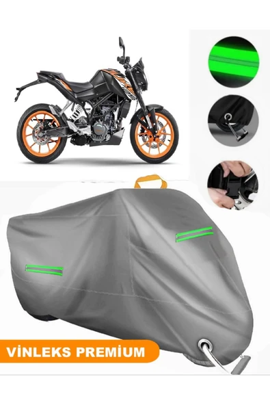 MotoEN  Vinleks Gri KTM 125 Duke Uyumlu Motosiklet Brandası Lüx Kalite (Kilit Uyumlu)