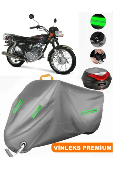 MotoEN  Vinleks Gri Kanuni Breton 125 Arka Çanta Uyumlu Motosiklet Brandası (Kilit Uyumlu)