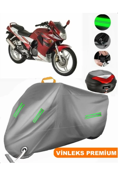 MotoEN  Vinleks Gri Kanuni Freedom 200 Arka Çanta Uyumlu Motosiklet Brandası (Kilit Uyumlu) ürün görseli