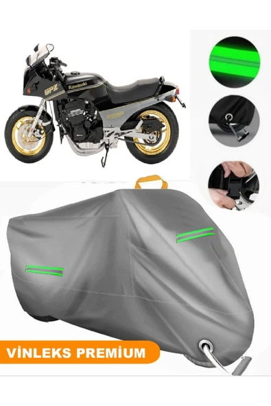 MotoEN  Vinleks Gri Kawasaki GPZ 900 R Uyumlu Motosiklet Brandası Lüx Kalite (Kilit Uyumlu)