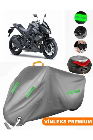 MotoEN  Vinleks Gri Kawasaki Z 1000 Arka Çanta Uyumlu Motosiklet Brandası (Kilit Uyumlu) ürün görseli