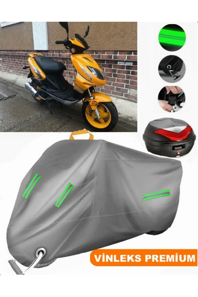 MotoEN  Vinleks Gri Keeway Focus 150 Arka Çanta Uyumlu Motosiklet Brandası (Kilit Uyumlu) ürün görseli