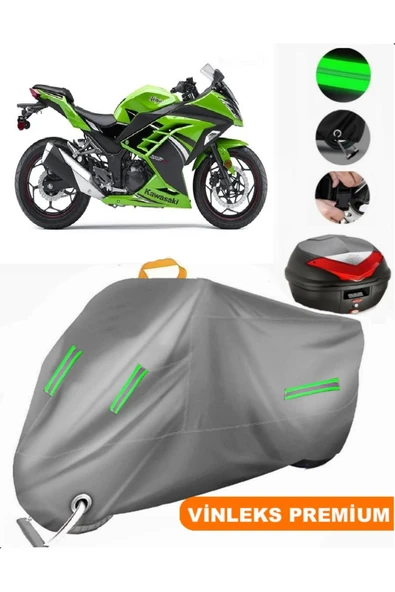 MotoEN  Vinleks Gri Kawasaki Ninja 250R Arka Çanta Uyumlu Motosiklet Brandası (Kilit Uyumlu) ürün görseli
