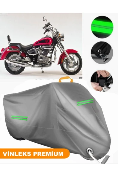 MotoEN  Vinleks Gri Kanuni Caracal 200 Uyumlu Motosiklet Brandası Lüx Kalite (Kilit Uyumlu) ürün görseli