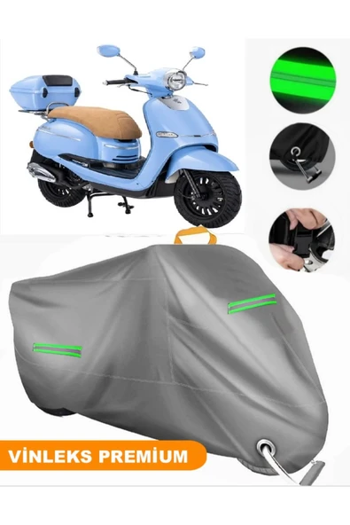 MotoEN  Vinleks Gri Kanuni Visal 125 Uyumlu Motosiklet Brandası Lüx Kalite (Kilit Uyumlu) ürün görseli