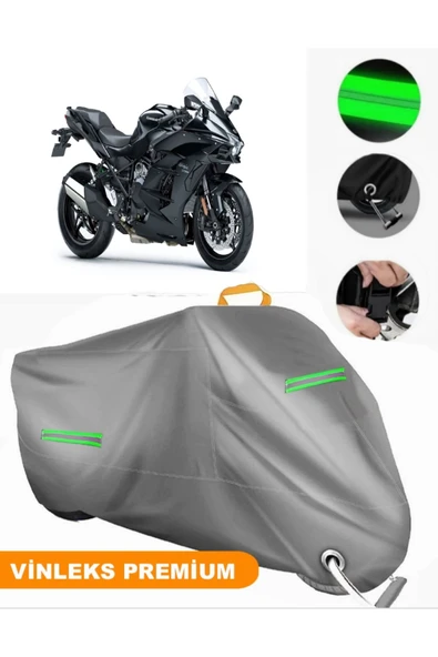 MotoEN  Vinleks Gri Kawasaki Ninja H2 Uyumlu Motosiklet Brandası Lüx Kalite (Kilit Uyumlu) ürün görseli