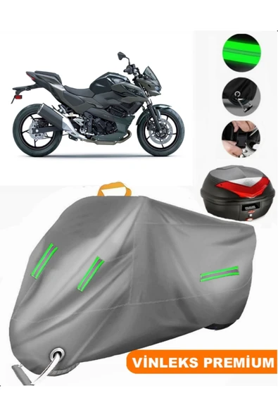 MotoEN  Vinleks Gri Kawasaki Z7 HYBRID Arka Çanta Uyumlu Motosiklet Brandası (Kilit Uyumlu) ürün görseli