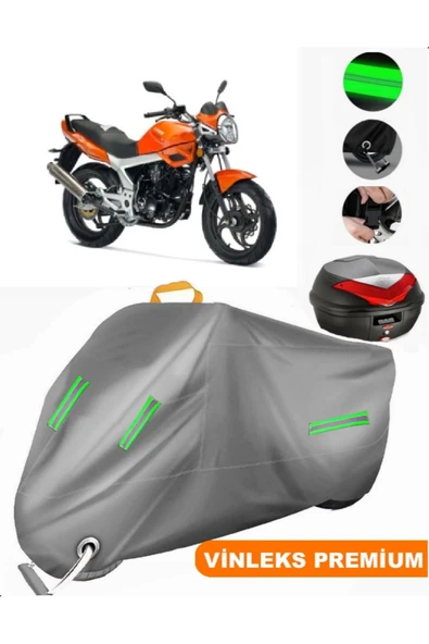 MotoEN  Vinleks Gri Kanuni GT 170 Arka Çanta Uyumlu Motosiklet Brandası (Kilit Uyumlu)