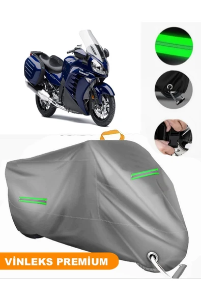 MotoEN  Vinleks Gri Kawasaki GTR 1400 Uyumlu Motosiklet Brandası Lüx Kalite (Kilit Uyumlu)