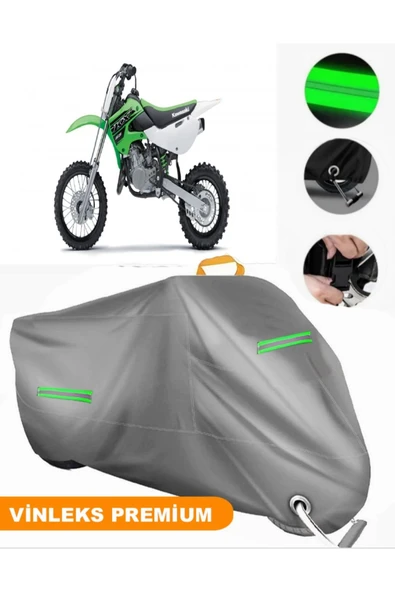 MotoEN  Vinleks Gri Kawasaki KX 65 Uyumlu Motosiklet Brandası Lüx Kalite (Kilit Uyumlu) ürün görseli