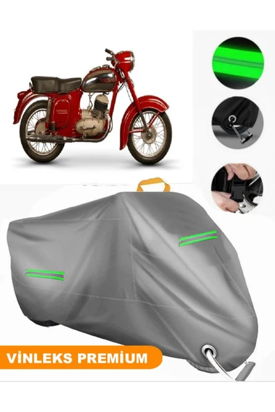 MotoEN  Vinleks Gri Jawa 250 Classic Uyumlu Motosiklet Brandası Lüx Kalite (Kilit Uyumlu)