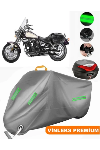 MotoEN  Vinleks Gri Keeway Land Cruiser 250 Arka Çanta Uyumlu Motosiklet Brandası (Kilit Uyumlu) ürün görseli