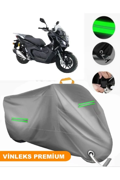 MotoEN  Vinleks Gri Kanuni Seha 150 Uyumlu Motosiklet Brandası Lüx Kalite (Kilit Uyumlu)