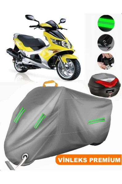 MotoEN  Vinleks Gri Kanuni Bobcat 150 Arka Çanta Uyumlu Motosiklet Brandası (Kilit Uyumlu)