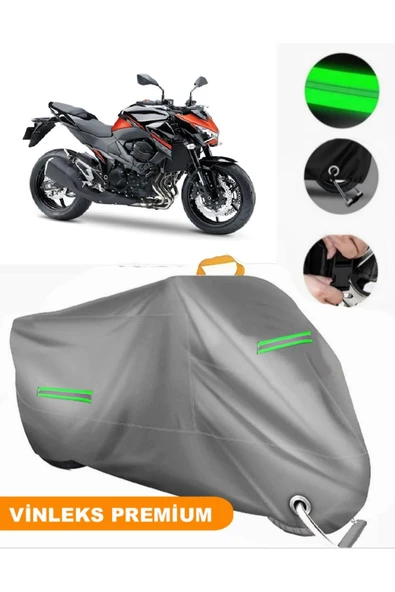 MotoEN  Vinleks Gri Kawasaki Z 800 Uyumlu Motosiklet Brandası Lüx Kalite (Kilit Uyumlu) ürün görseli 1